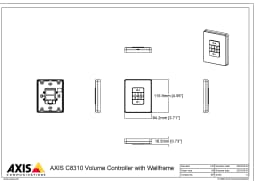 AXIS C8310 from Axis Communications - dimension diagram showing mounting measurements (view 3)