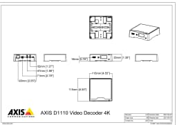 AXIS D1110 from Axis Communications - dimension diagram showing mounting measurements (view 3)