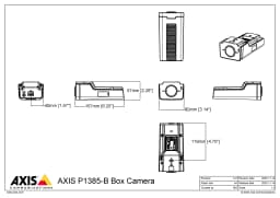 AXIS P1385-B from Axis Communications - dimension diagram showing mounting measurements (view 2)