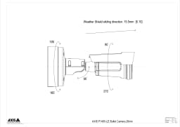 AXIS P1485-LE from Axis Communications - dimension diagram showing mounting measurements (view 3)