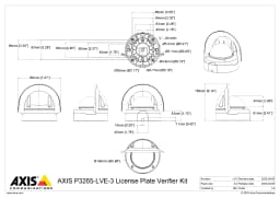 AXIS P3265-LVE-3 from Axis Communications - dimension diagram showing mounting measurements (view 2)