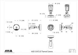 AXIS Q1972-E from Axis Communications - dimension diagram showing mounting measurements