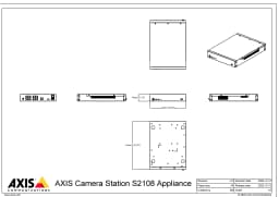 AXIS S2108 from Axis Communications - dimension diagram showing mounting measurements (view 2)