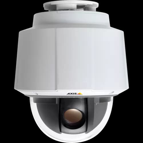 IP Camera AXIS Q6044 has power over ethernet plus (IEEE 802.3at) and enhanced intelligent video. It is viewed from front from AXIS COMMUNICATIONS