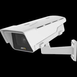 AXIS P1364-E from AXIS COMMUNICATIONS - IP camera is suitable for outdoor use and large areas. The camera is viewed from its left.
