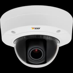 IP Camera AXIS P3214-V has remote zoom, focus and edge storage. The camera is viewed from it´s front. from AXIS COMMUNICATIONS