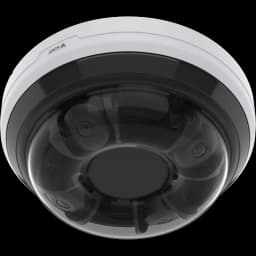 White AXIS P3747-PLVE panoramic Camera viewed from its bottom angle from AXIS COMMUNICATIONS