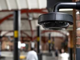 AXIS P3735-PLE from AXIS COMMUNICATIONS - mounted at trainstation