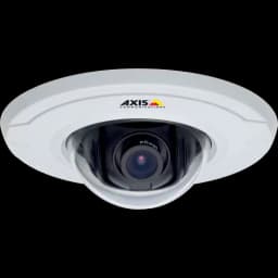 AXIS M3014 from AXIS COMMUNICATIONS - fixed dome IP camera with an ultra-discreet design. The camera is viewed from its front.