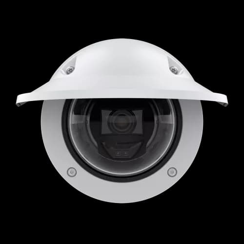 AXIS P3265-LVE from AXIS COMMUNICATIONS - Dome Camera with weathershield mounted on wall from front