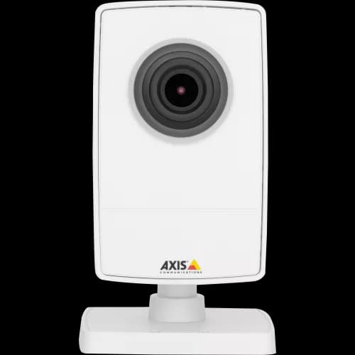 AXIS M1025 from AXIS COMMUNICATIONS - small network camera with HDMI™ and edge storage. The camera is viewed from its front.