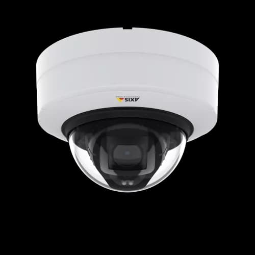 White IP camera AXIS P3247-LV viewed from its front. from AXIS COMMUNICATIONS