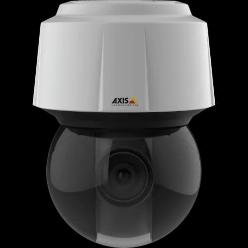 AXIS Q6115-E from AXIS COMMUNICATIONS - compact PTZ dome with Sharp Dome technology. The product is viewed from its front.
